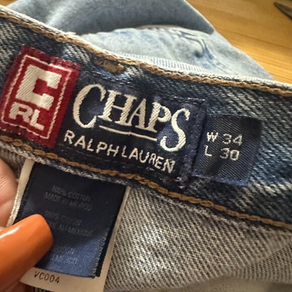Chaps Ralph Lauren Jeans Mens 34x30 Classic Fit Blue Denim light Wash VTG Mexico - Picture 8 of 10
